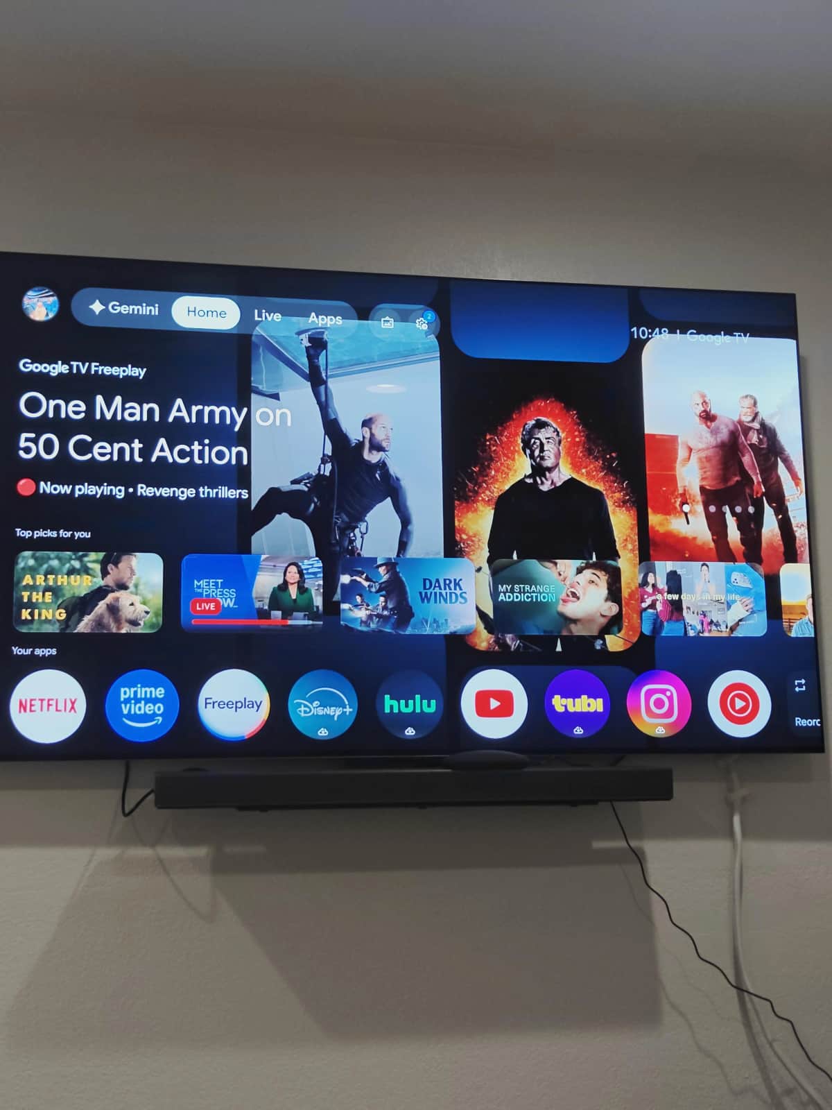 Onn 4K Pro box contents: device, remote, HDMI cable, power adapter, quick start guide and batteries