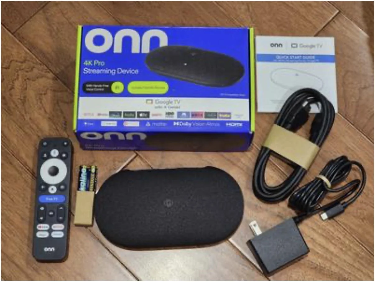 Google TV home screen on ONN 4K Pro — Tivimate IPTV runs via TiviMate alongside Netflix, Prime Video and more